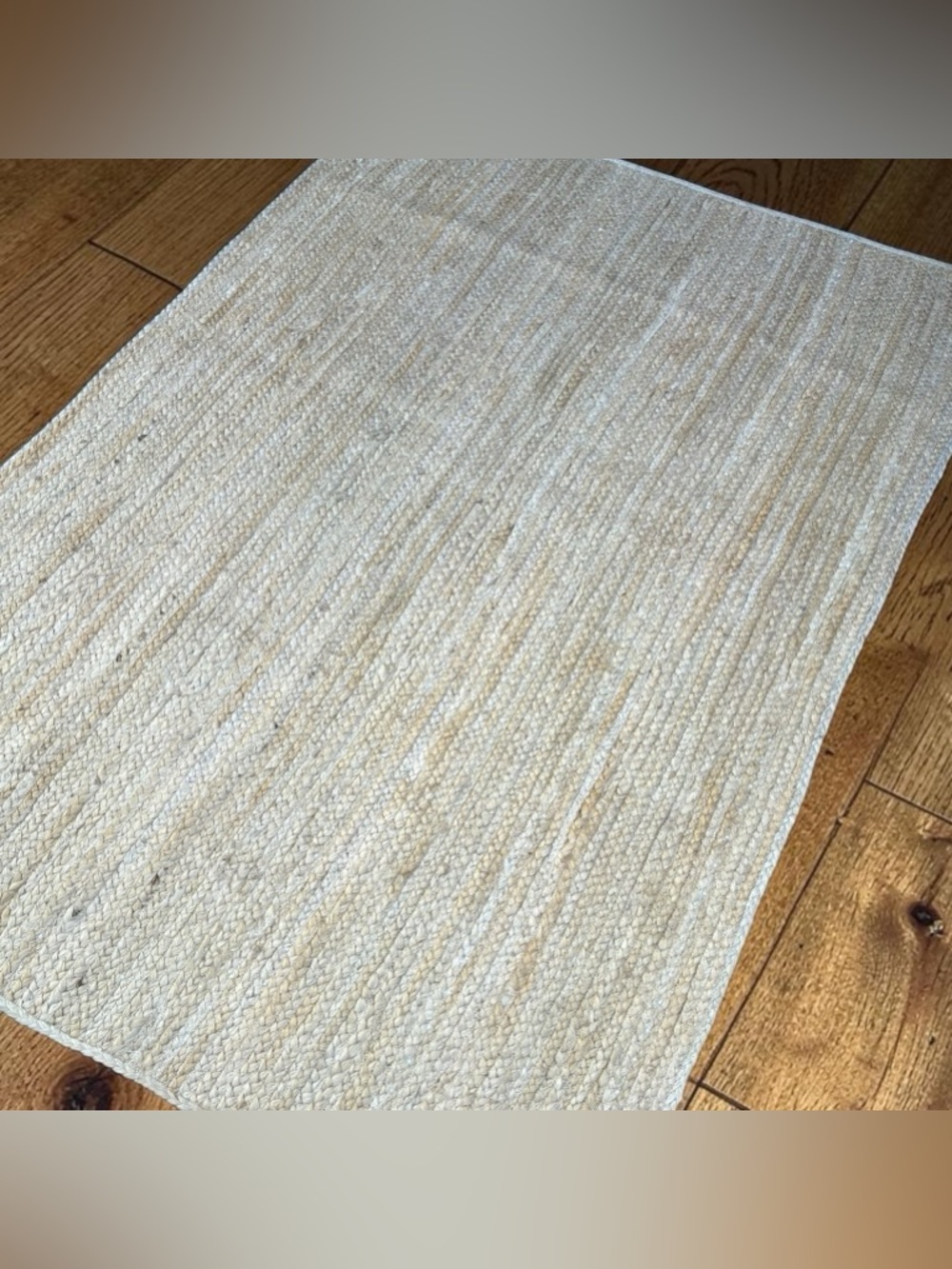 Earthy NuLOOM NATURA 4X6 Hand-Braided  100% Jute Area Rug in White Made in India